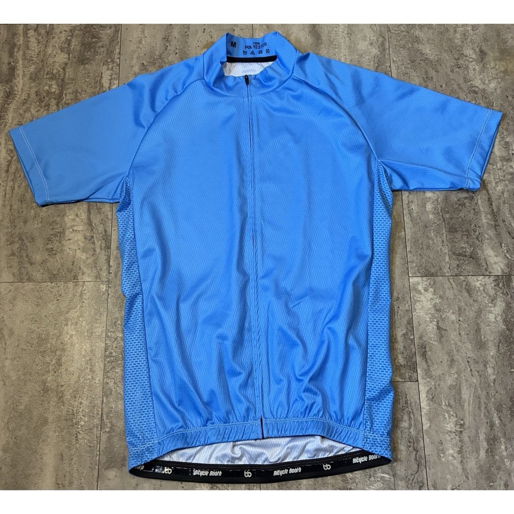 BICYCLE BOOTH Shirt Bike Cycling Jersey Top Lightweight Men's Blue SIZE M